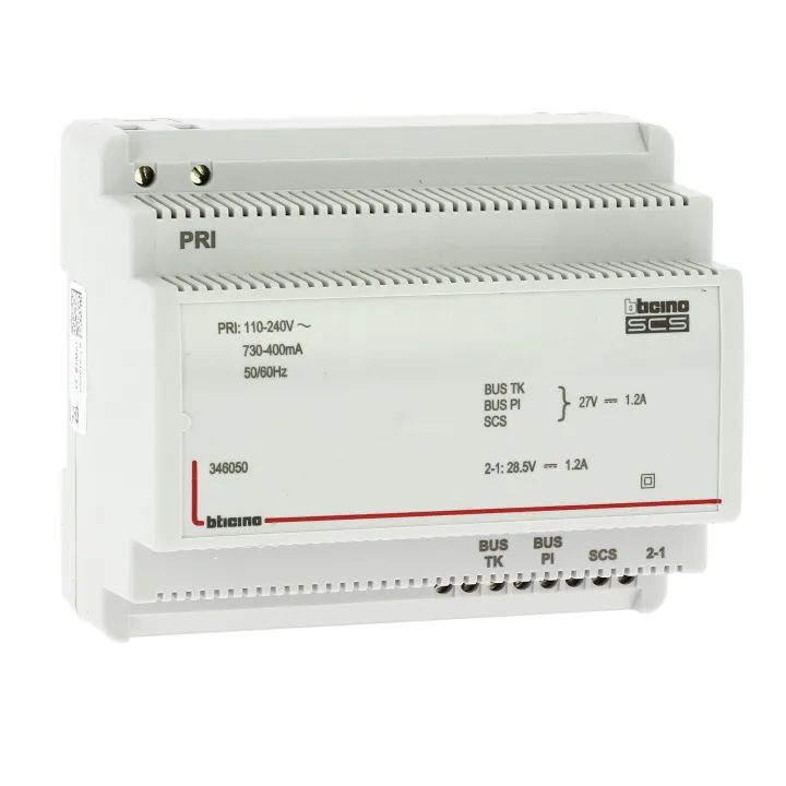 Alimentation Et Adaptateur Vidéo Pour Portier 110V À 240V 27Veq. 1,2A - 8 Modules