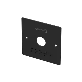 Plaque Inox Large Noire - Marquage Braille