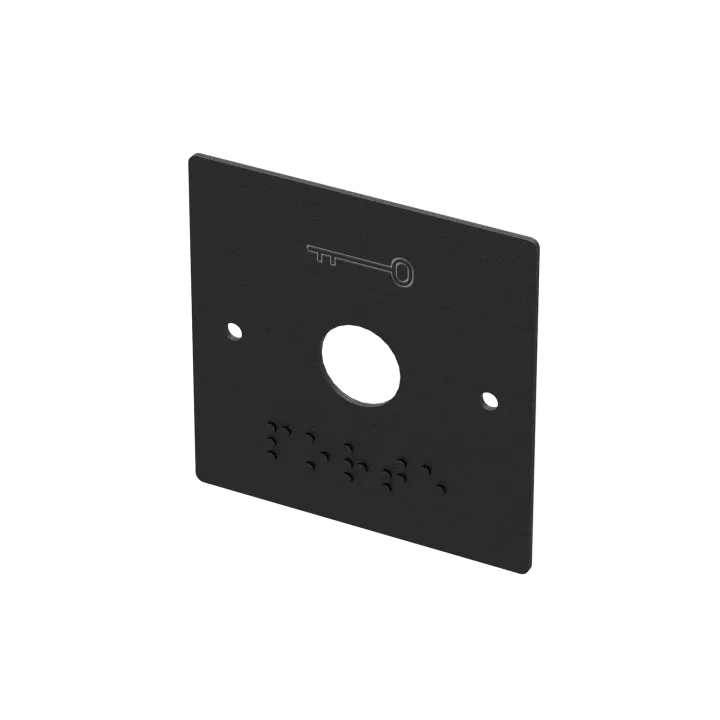 Plaque Inox Large Noire - Marquage Braille