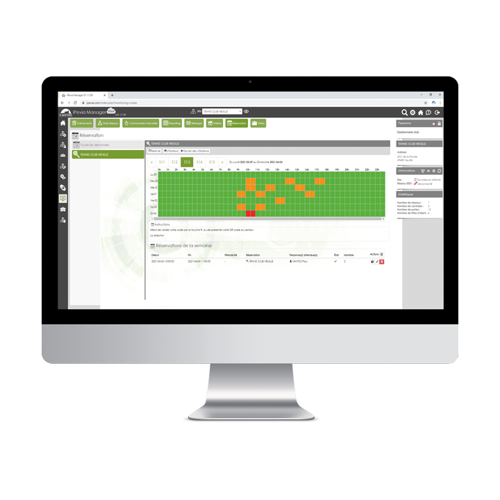 module « gestion de réservation » sur IPEVIA   