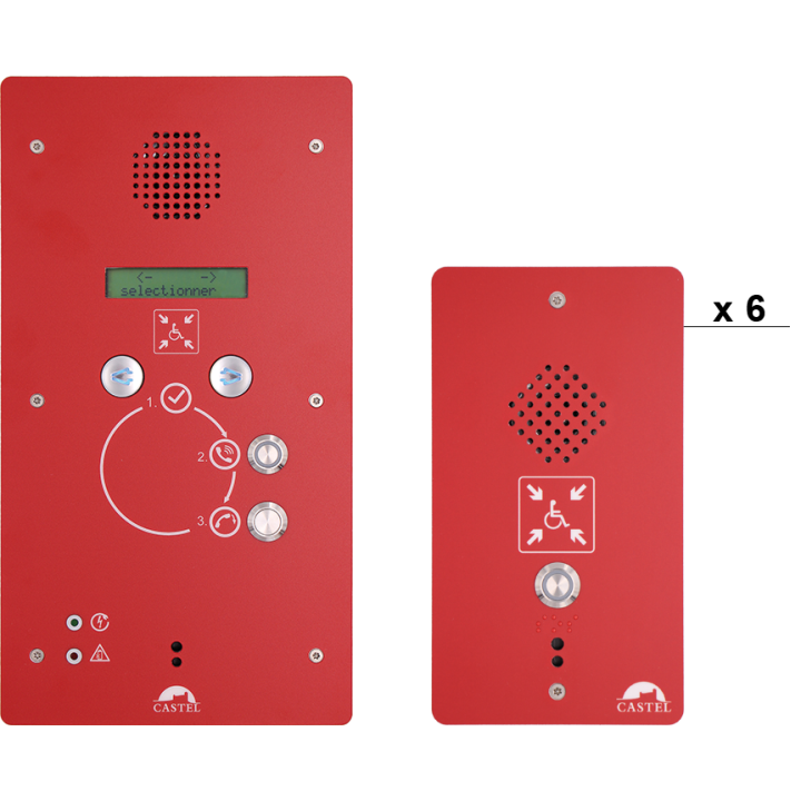 6 Postes Refuge + 1 Centrale Refuge, Alimentation Secourue, Pré-Configuré Avec Kit Prog
