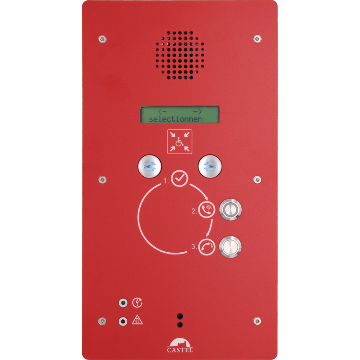 Centrale d'interphonie  REFUGE avec afficheur LCD et alimentation secourue.