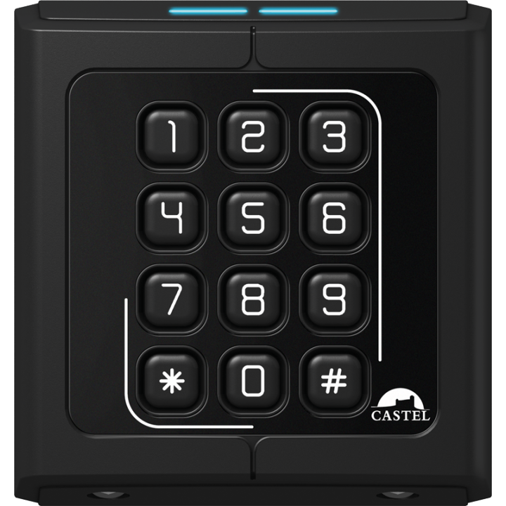 Lecteur/Clavier Sécurisé Carré 13,56 Mhz Montage Saillie Ou Pot 65Mm Evolutif