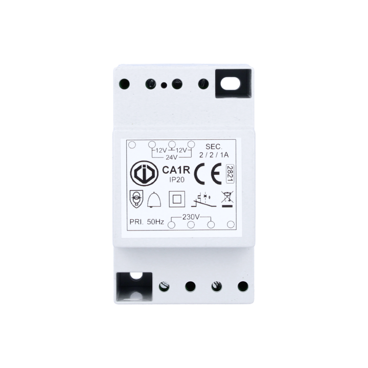 Transformateur 12/24V Ac - 1/2 A - Classe Ius - En 61558-8 - Rail Din - 3 Module