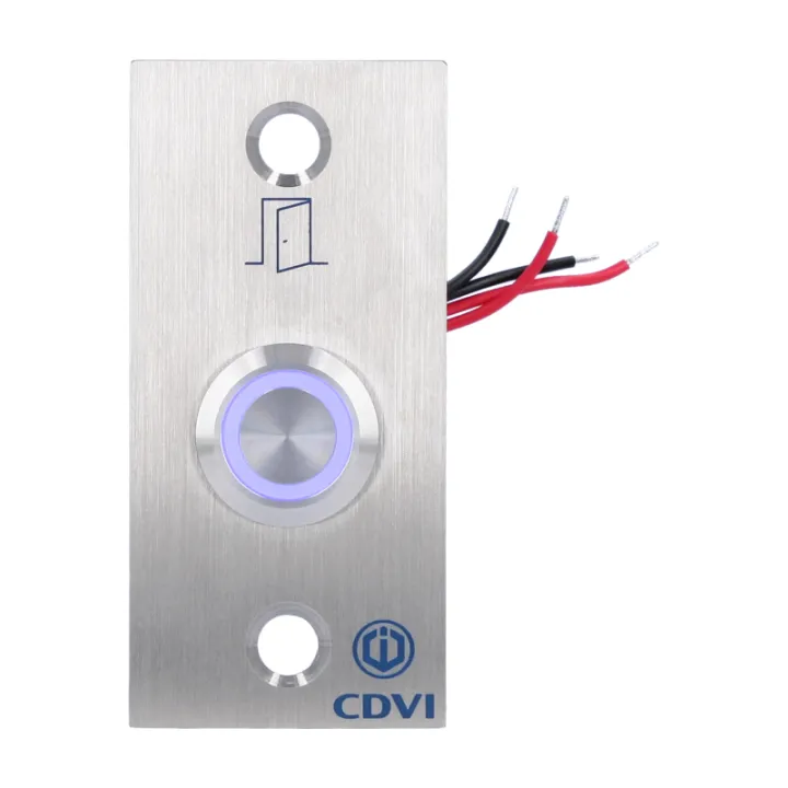 Bouton poussoir NONF éclairé + plaque porte inox 