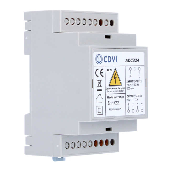 Alimentation À Découpage 24V Dc 2A Non-Secourue • 3 Modules Rail Din Protégés