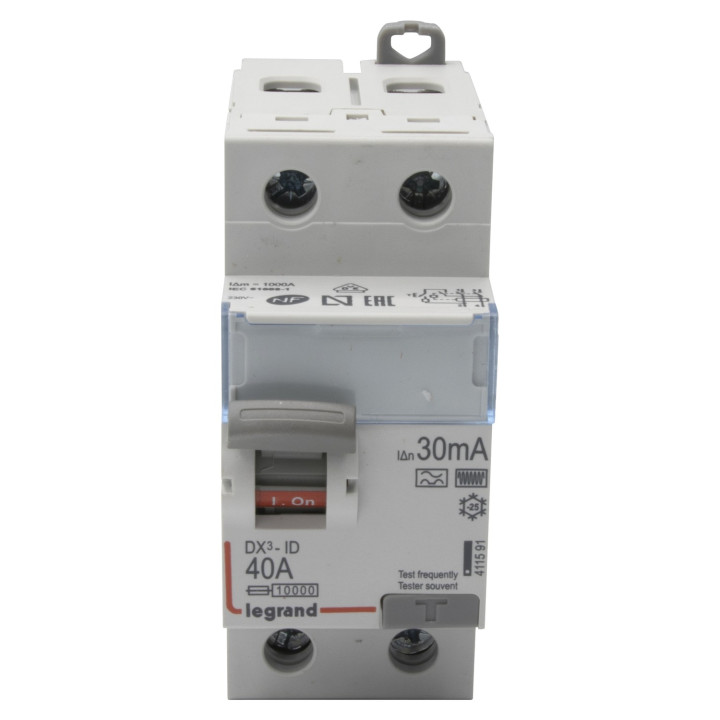 Interrupteur Différentiel Dx³-Id Haut/Bas Vis - 2P 230V~ 40A Typef 30Ma - 2 Mod