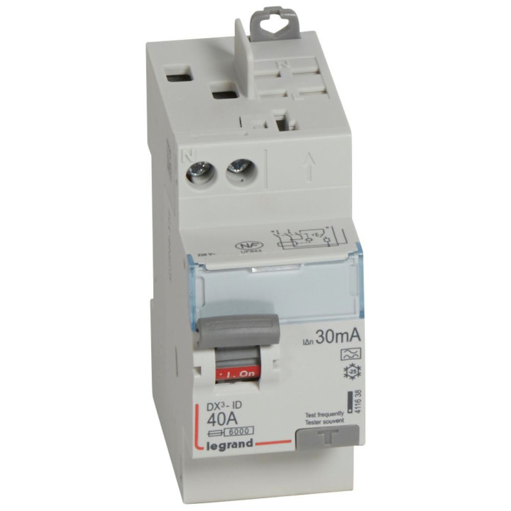 Interrupteur Différentiel Dx³-Id Haut Vis/Haut Auto 2P 230V~ 40A A 30Ma - 2 Mod