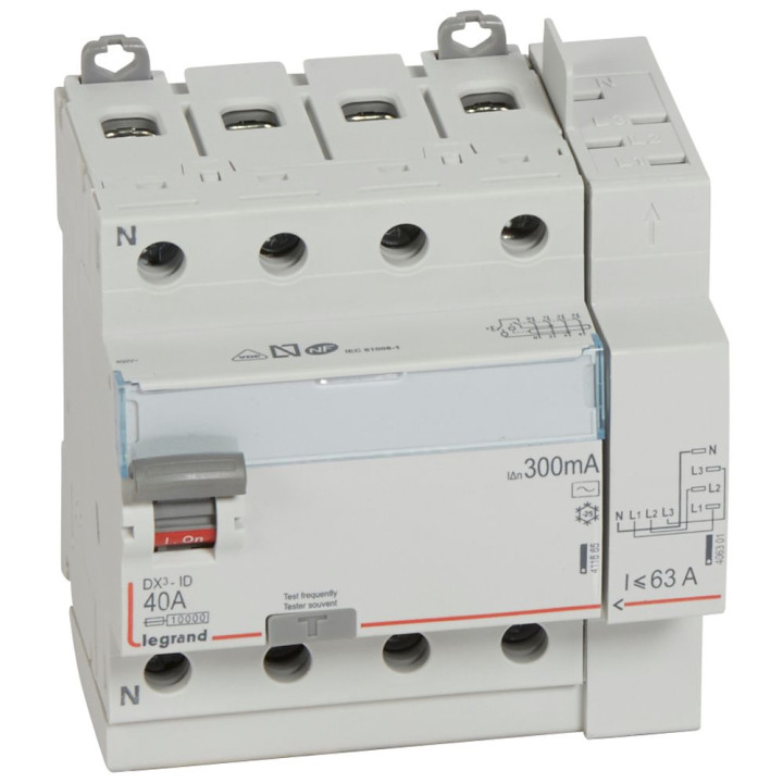Interrupteur Différentiel Dx³-Id Haut Vis/Haut Auto 4P 400V~ 40A Ac 300Ma -5 Mod