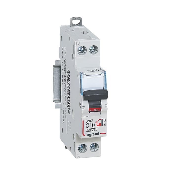 Disjoncteur Dnx³ Phase + Neutre 10A - Bornes À Vis - 1 Module