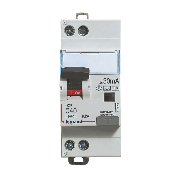 Disjoncteur Diff Monobloc Dx³6000 10Ka Arrivée Haut/Départ Bas Vis U+N 40A Typef 30Ma