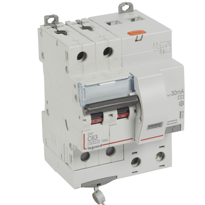 Disjoncteur Diff Dx³ 6000 -Vis-2P-230/400V~-63A -Typeac -30Ma- Courbe C - 4 Mod