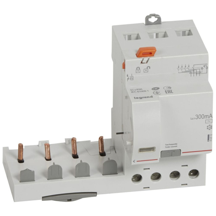 Bloc Diff Adaptable Vis Dx³ Pour Disjoncteur 1 Module/Pôle - 4P 400V~ 63A Typeac 300Ma
