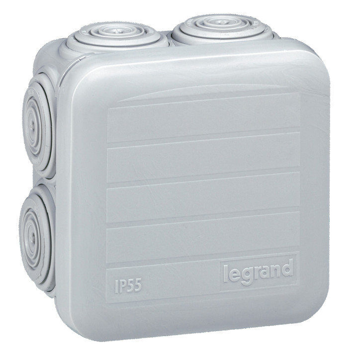 Boîte De Dérivation Carrée Plexo Dimensions 65X65X40Mm - Gris Ral7035