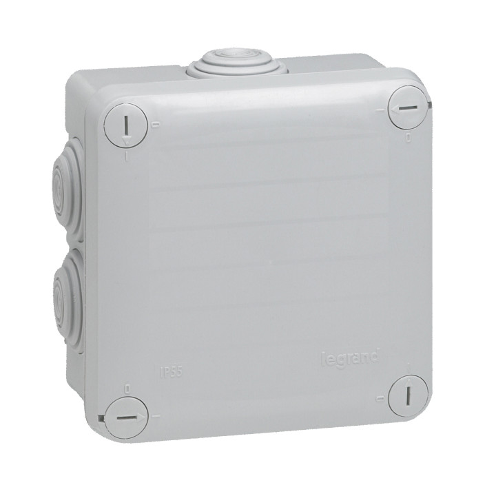 Boîte De Dérivation Carrée Plexo Dimensions 105X105X55Mm - Gris Ral7035