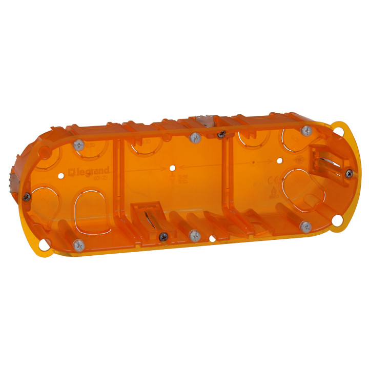 Boîte Multimatériaux Batibox - 3 Postes - 6/8 Mod - Vert/Horiz - Prof. 50