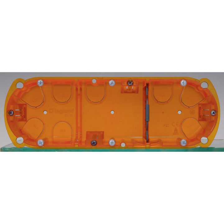 Boîte Multimatériaux Batibox - 3 Postes - 6/8 Mod - Vert/Horiz - Prof. 50