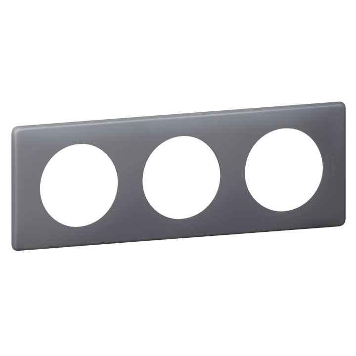 Plaque Céliane Poudré 3 Postes - Finition Schiste