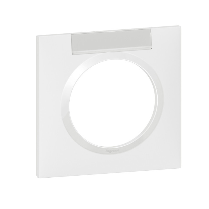 Plaque carrée dooxie 1 poste finition blanc avec porte-étiquette