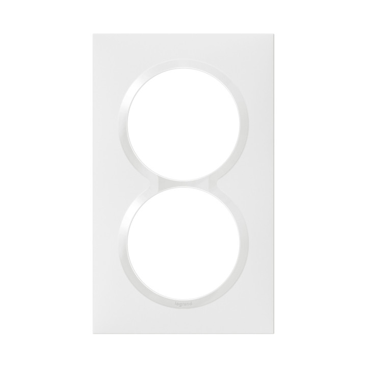 Plaque Carrée Spéciale Dooxie 2 Postes Avec Entraxe 57Mm Finition Blanc