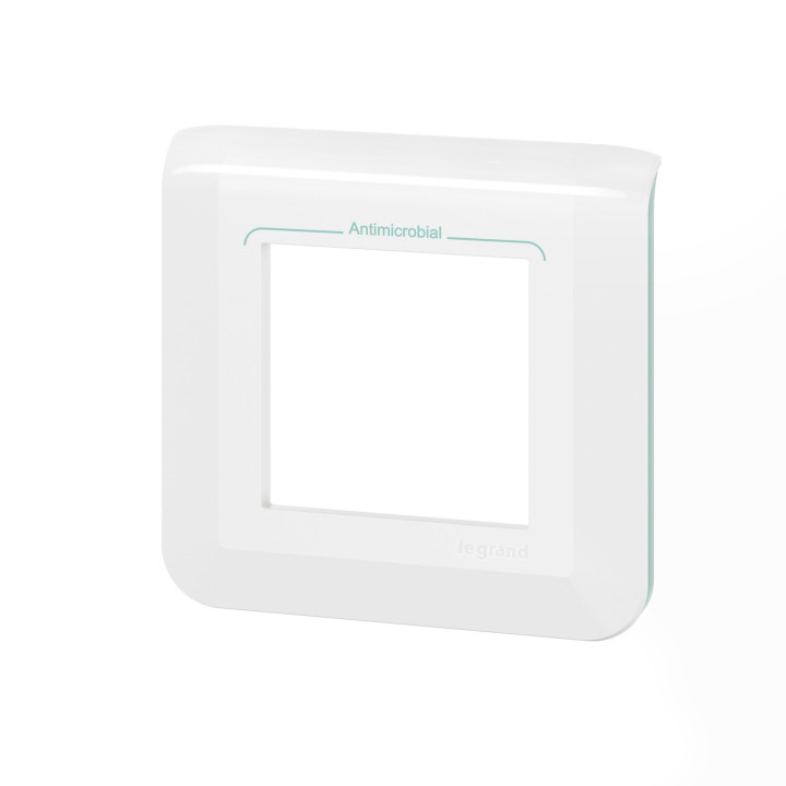 Plaque De Finition Mosaic Pour 2 Modules Blanc Antimicrobien