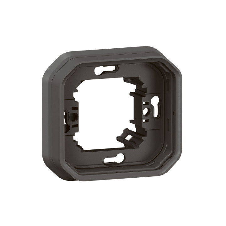 Support Plaque Encastré 1 Poste Plexo Anthracite