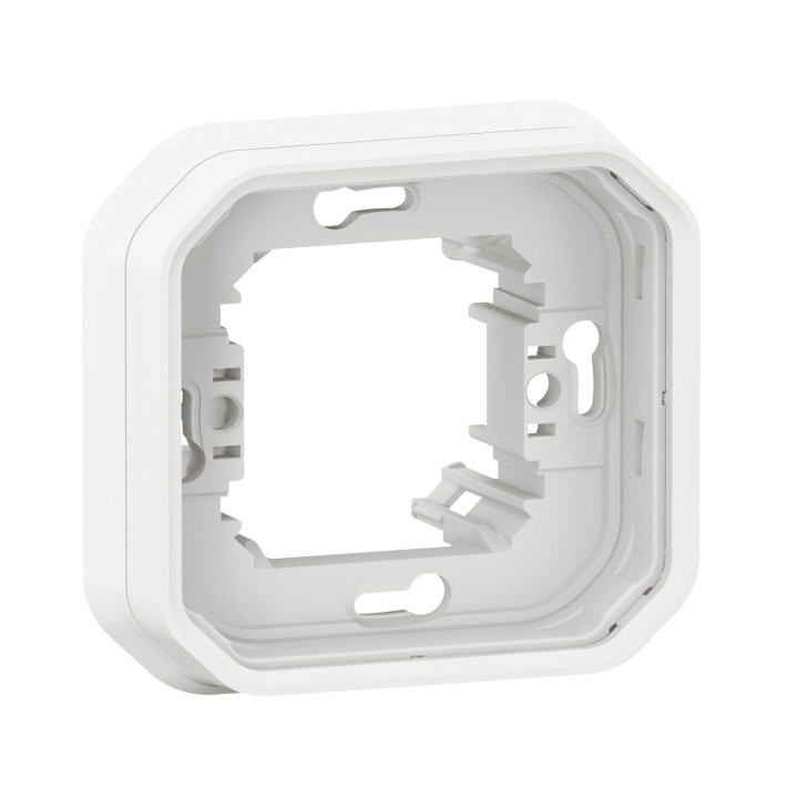 Support Plaque Encastré 1 Poste Plexo Blanc