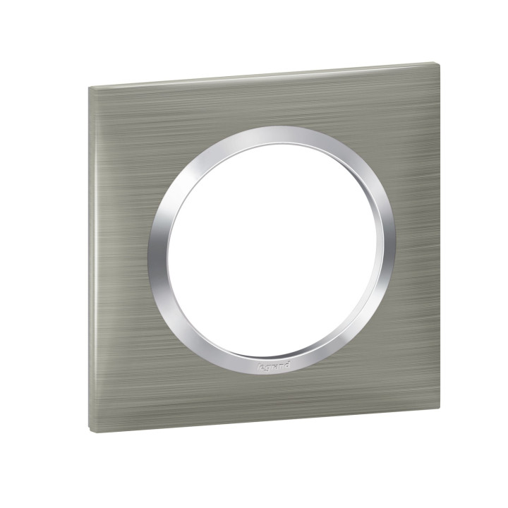 Plaque Carrée Dooxie 1 Poste Finition Effet Inox Brossé