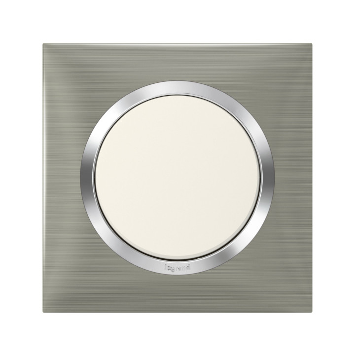 Plaque Carrée Dooxie 1 Poste Finition Effet Inox Brossé
