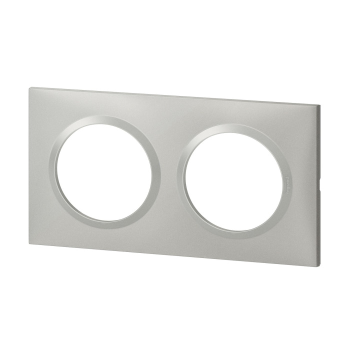 Plaque carrée dooxie 2 postes finition effet aluminium