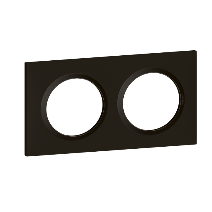 Plaque Carrée Dooxie 2 Postes Finition Noir Velours