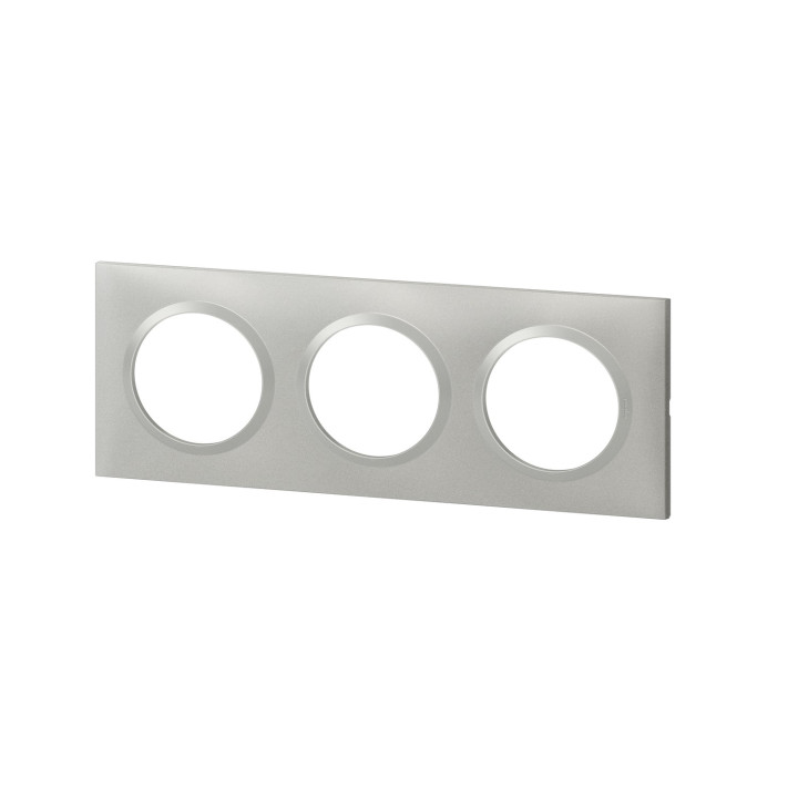 Plaque Carrée Dooxie 3 Postes Finition Effet Aluminium