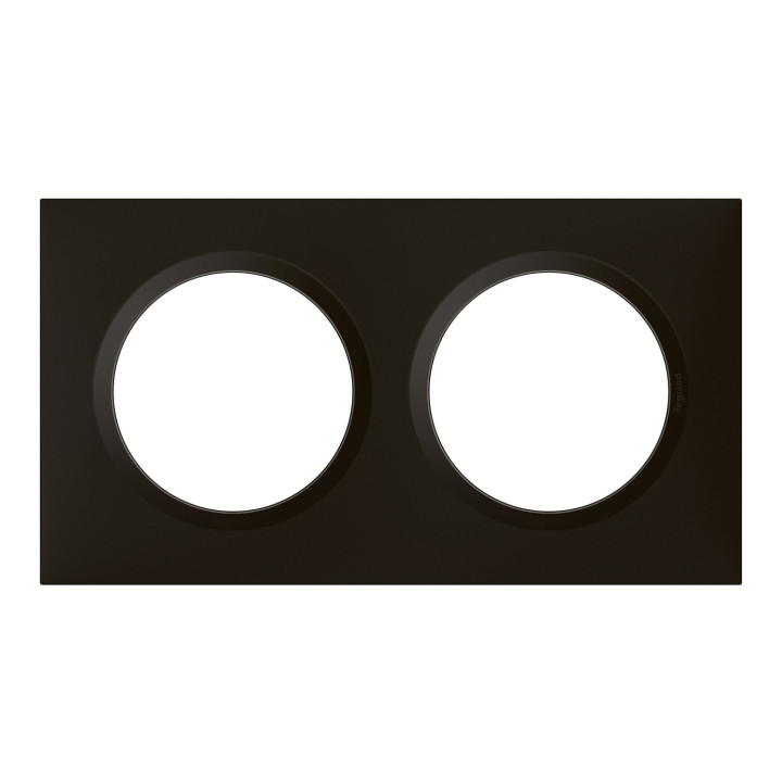 Plaque carrée dooxie 2 postes finition noir