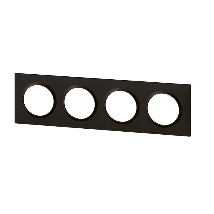 Plaque Carrée Dooxie 4 Postes Finition Noir