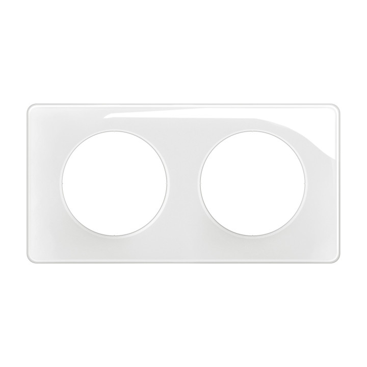 Plaque de finition Céliane 2 postes - Blanc Emaillé