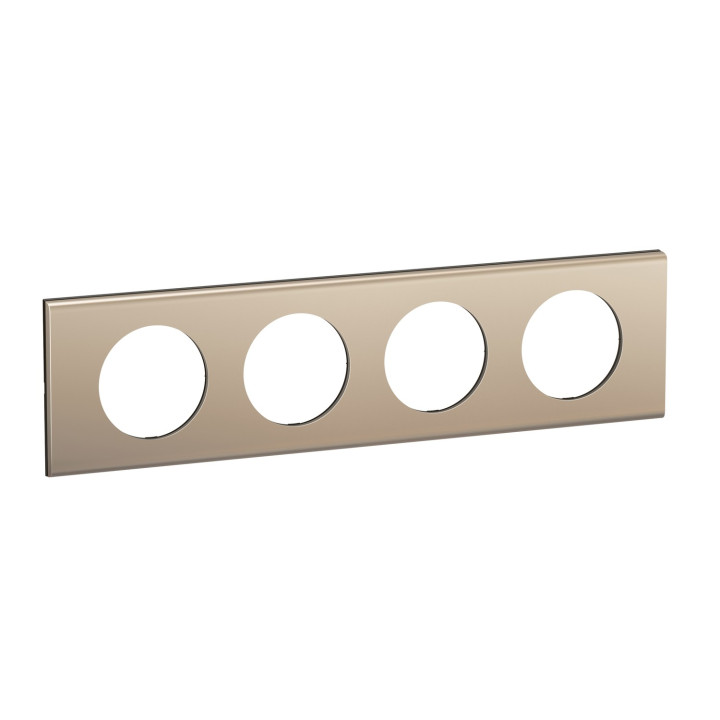 Plaque De Finition Céliane 4 Postes - Nickel Satiné