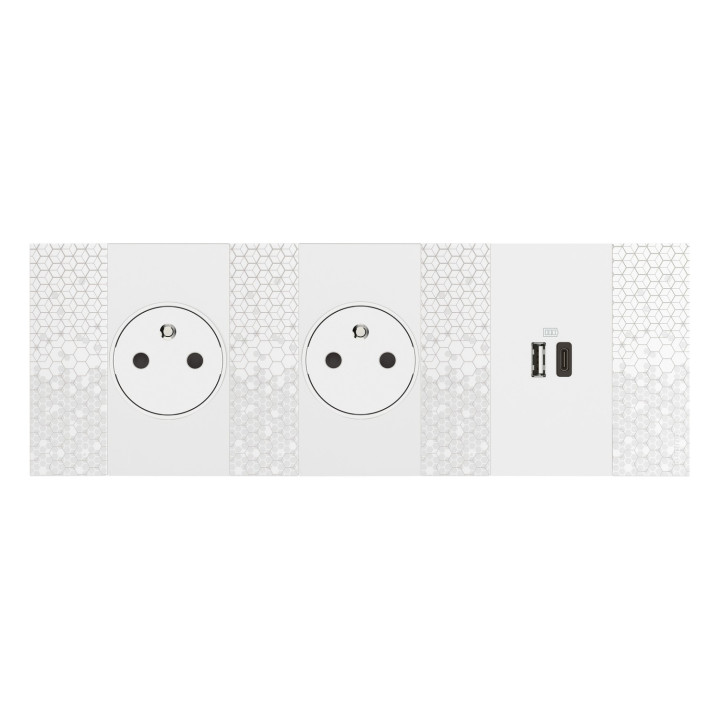 Enjoliveur Living Now Pour Prise Usb 2 Modules - Blanc