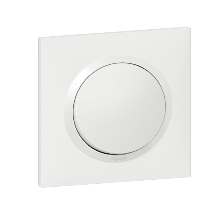 Poussoir Dooxie One 6A 250V~ Avec Plaque Carrée Blanche Et Griffes