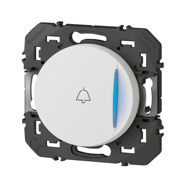 Poussoir Lumineux Avec Marquage Sonnette Dooxie À Équiper D'Un Voyant - Blanc