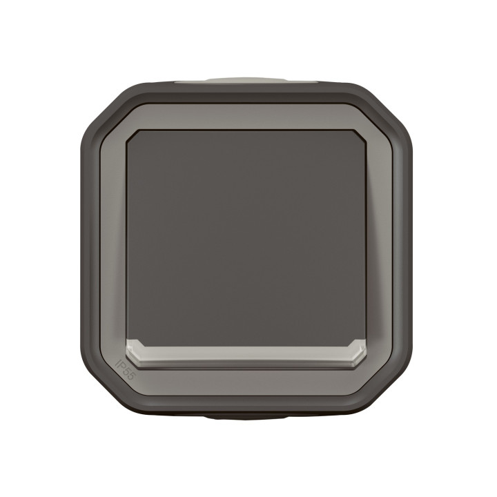 Poussoir No Lumineux Plexo Complet Saillie Anthracite