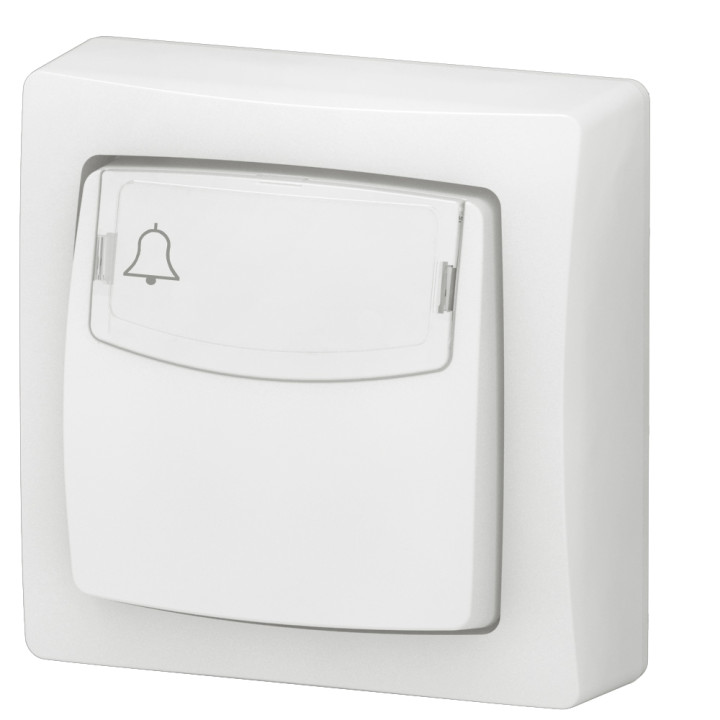 Poussoir Porte-Étiquette Appareillage Saillie Complet Blanc