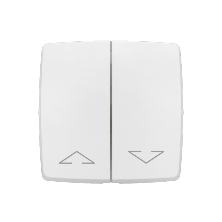 Double interrupteur pour volets roulants Appareillage saillie composable - blanc