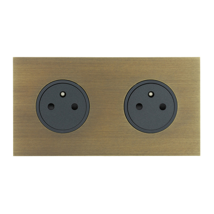 Art D'Arnould Univer Epure Double Prise De Courant 2P+T 16A 250V - Bronze