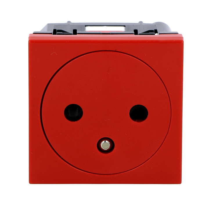 Prise De Courant Surface Mosaic - 2P+T - 2 Modules - Rouge Antimicrobien