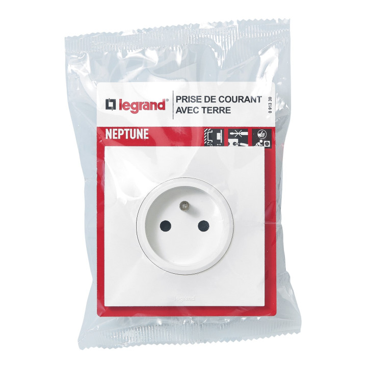 Prise De Courant Avec Terre Neptune 16A - Blanc