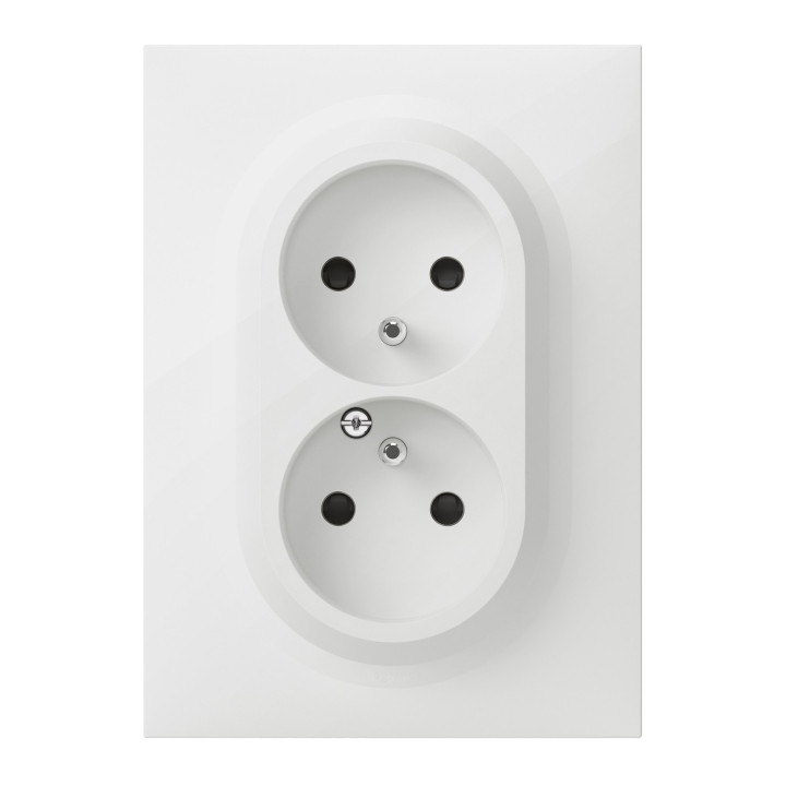 Double Prise 2P+T Compacte Monobloc Easyréno Dooxie 16A Avec Plaque