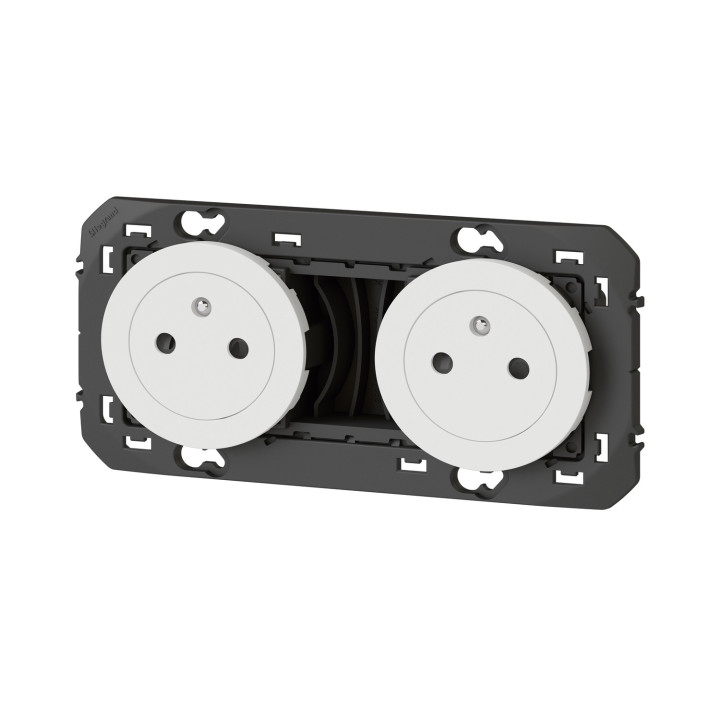 Double Prise De Courant 2P+T Surface Dooxie 16A Précâblées Finition Blanc