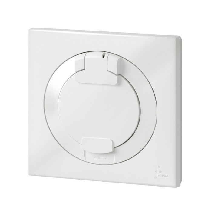 Prise De Courant 2P+T À Puits Dooxie 16A Ip44 Livrée Avec Plaque Carrée Blanche