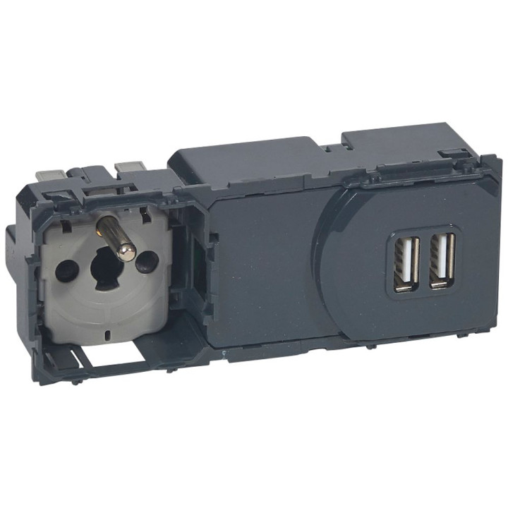 Prise De Courant Et Prise Double Usb Type-A 3A Précâblées Céliane