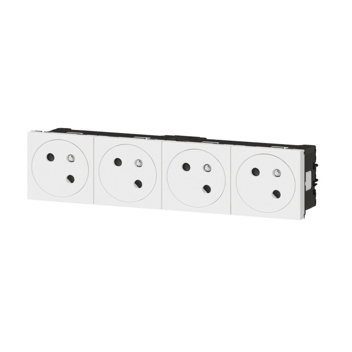Prise 4X2P+T Surface Mosaic Link À Raccordement Latéral 8 Modules - Blanc